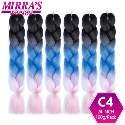 24 Inch Jumbo Braiding Hair Extensions Synthetic Ombre