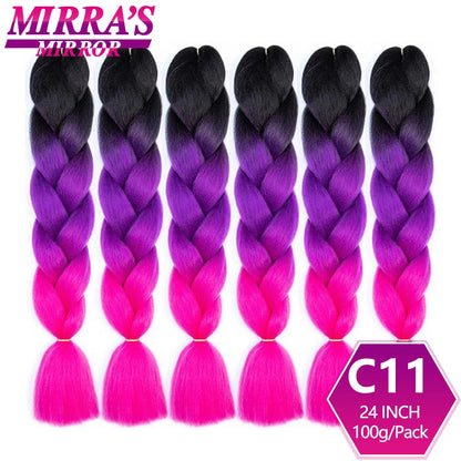 24 Inch Jumbo Braiding Hair Extensions Synthetic Ombre