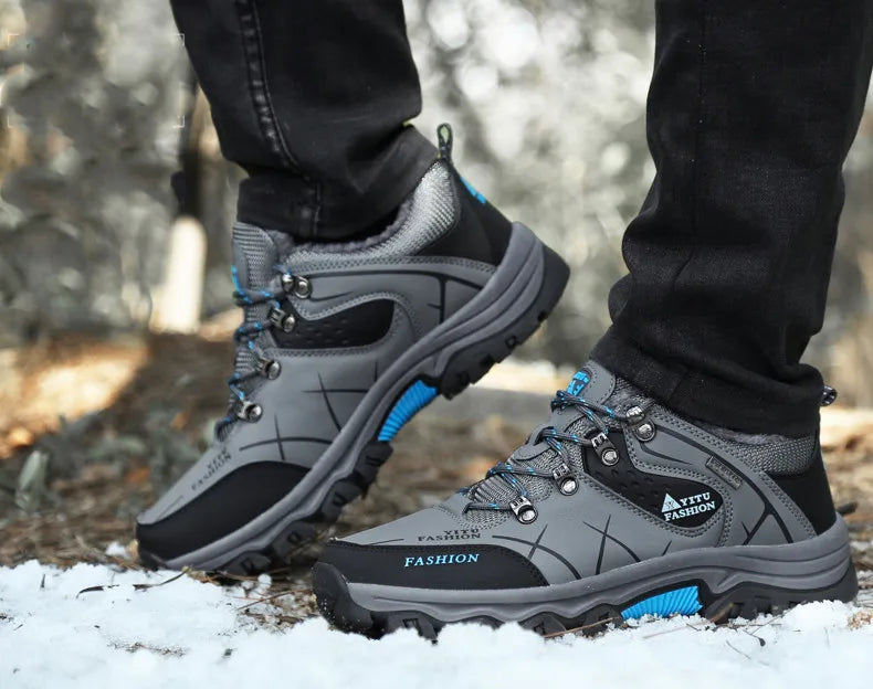 Men's Waterproof Leather Snow Boots Size 39-47