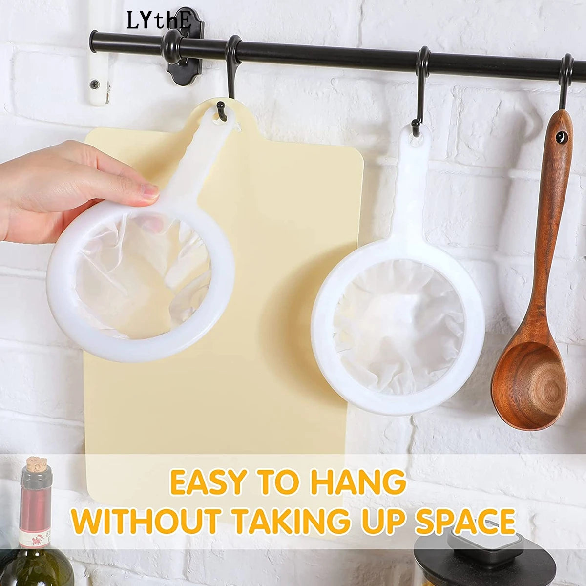 Nylon Mesh Kitchen Nut Milk Filter Spoon