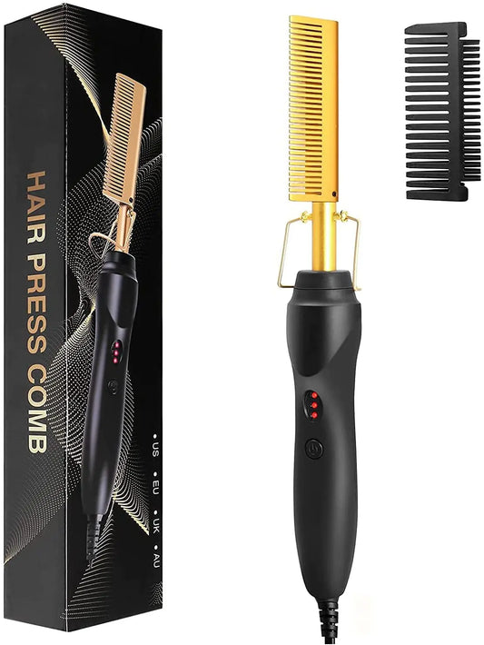 2 In 1 Electric Heating Comb Hair Straightener