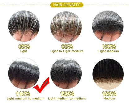 Thin Skin 0.03mm Natural Hair Toupee for Men