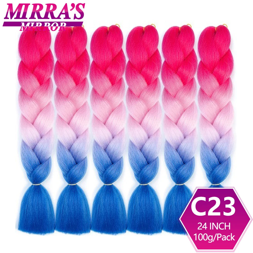 24 Inch Jumbo Braiding Hair Extensions Synthetic Ombre