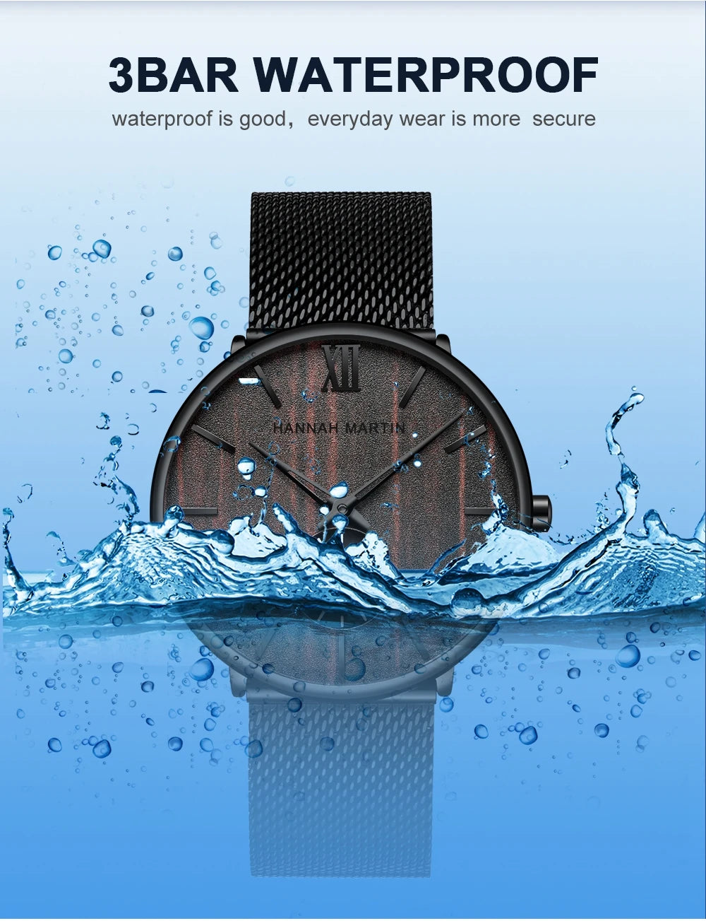 Waterproof Stainless Steel Mesh Quartz Men Watch