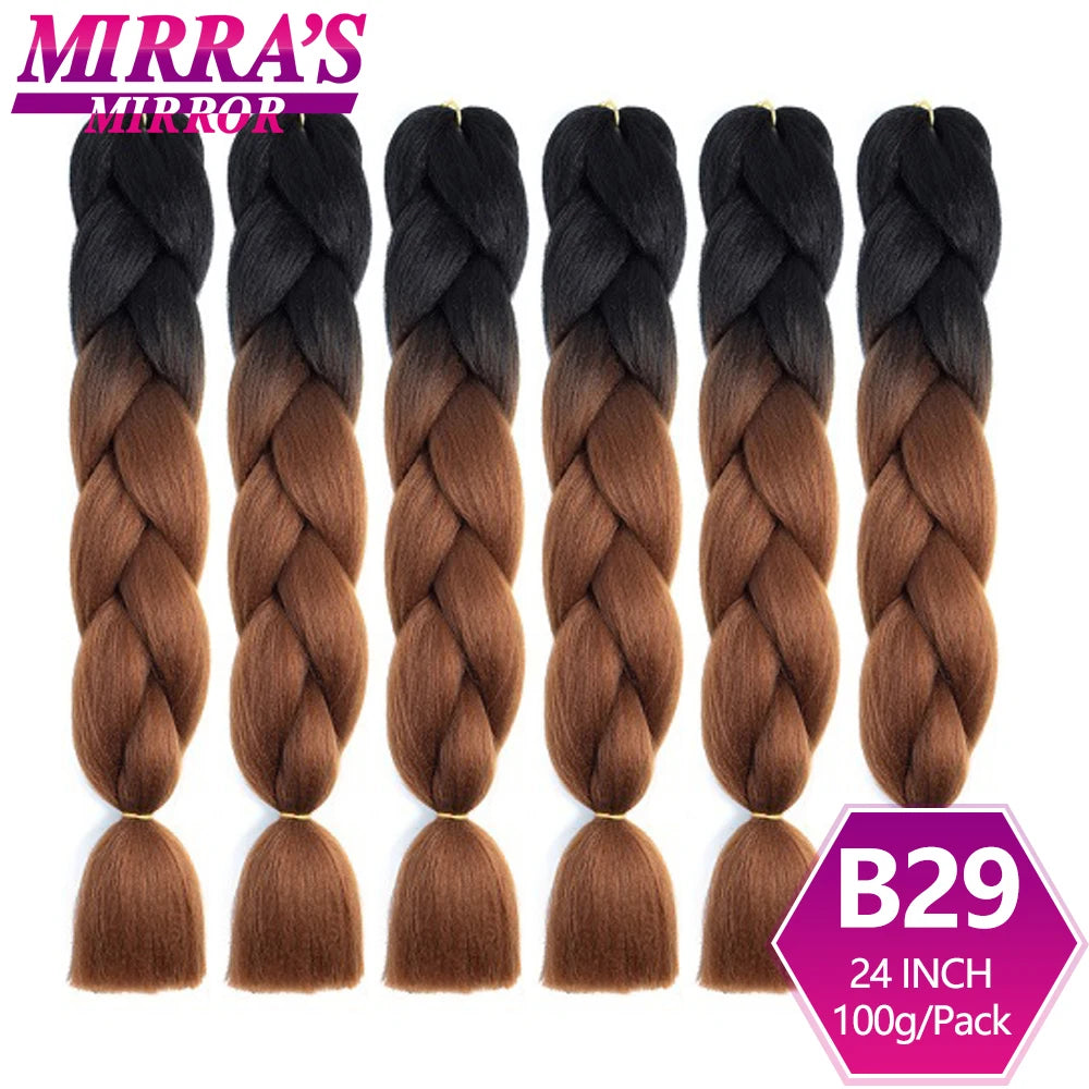 24 Inch Jumbo Braiding Hair Extensions Synthetic Ombre