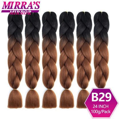 24 Inch Jumbo Braiding Hair Extensions Synthetic Ombre