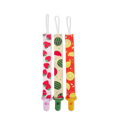 Chain Baby Pacifier Clip Set with Cartoon Print