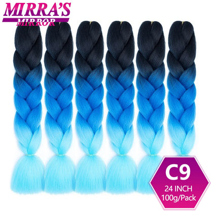 24 Inch Jumbo Braiding Hair Extensions Synthetic Ombre