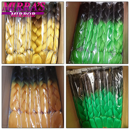 24 Inch Jumbo Braiding Hair Extensions Synthetic Ombre