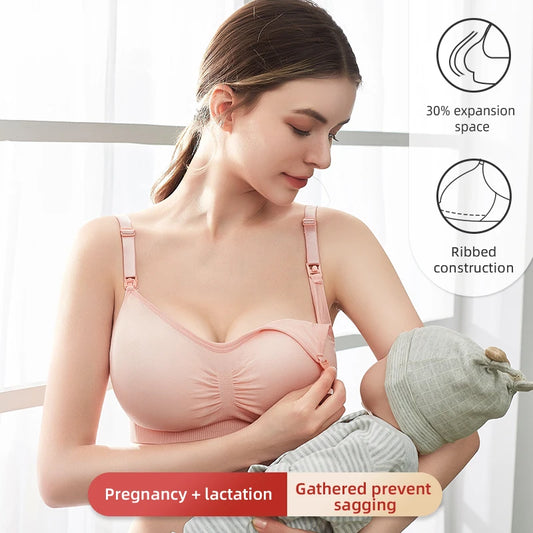 Plus Size Nursing Bra Seamless Breathable Nylon
