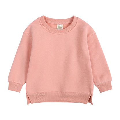 Kids Hooded Sweatshirt Cotton Solid Top for Girls