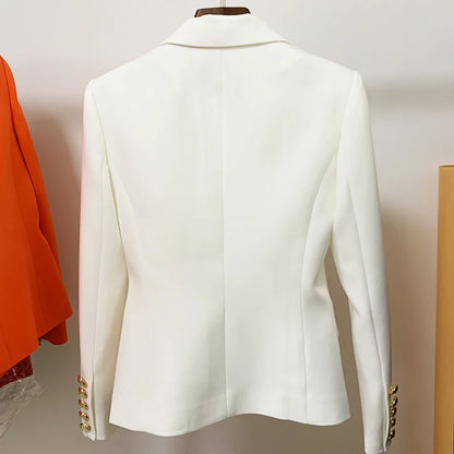 Women's Classic Double Breasted Blazer with Metal Buttons