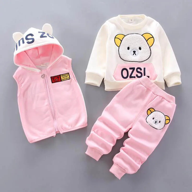 Children's Hooded Fleece Outfit Set for Toddlers