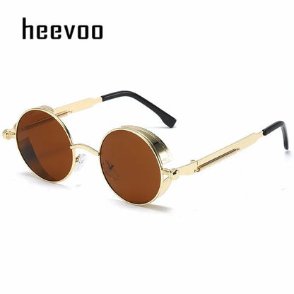 Metal Punk Round Sunglasses for Men and Women