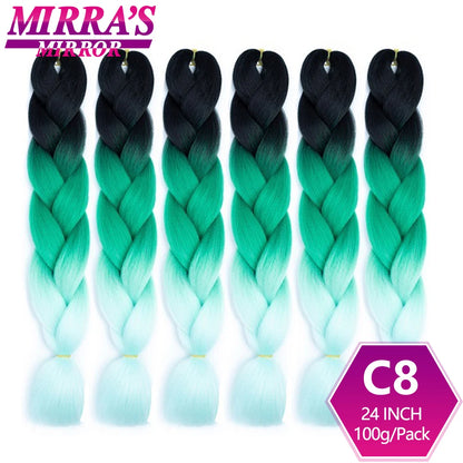 24 Inch Jumbo Braiding Hair Extensions Synthetic Ombre