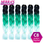 24 Inch Jumbo Braiding Hair Extensions Synthetic Ombre