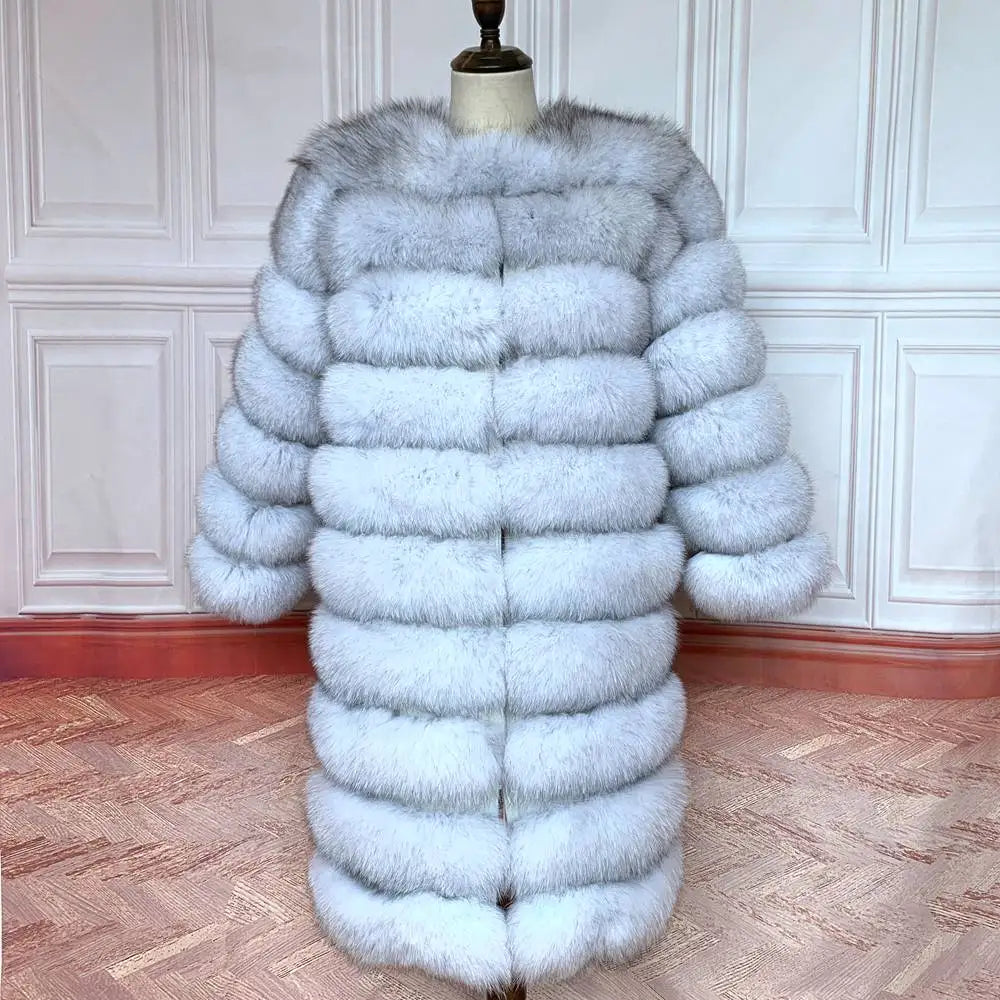 4in1 Women Fox Fur Coat Winter Outerwear