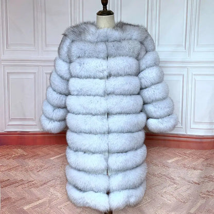 4in1 Women Fox Fur Coat Winter Outerwear