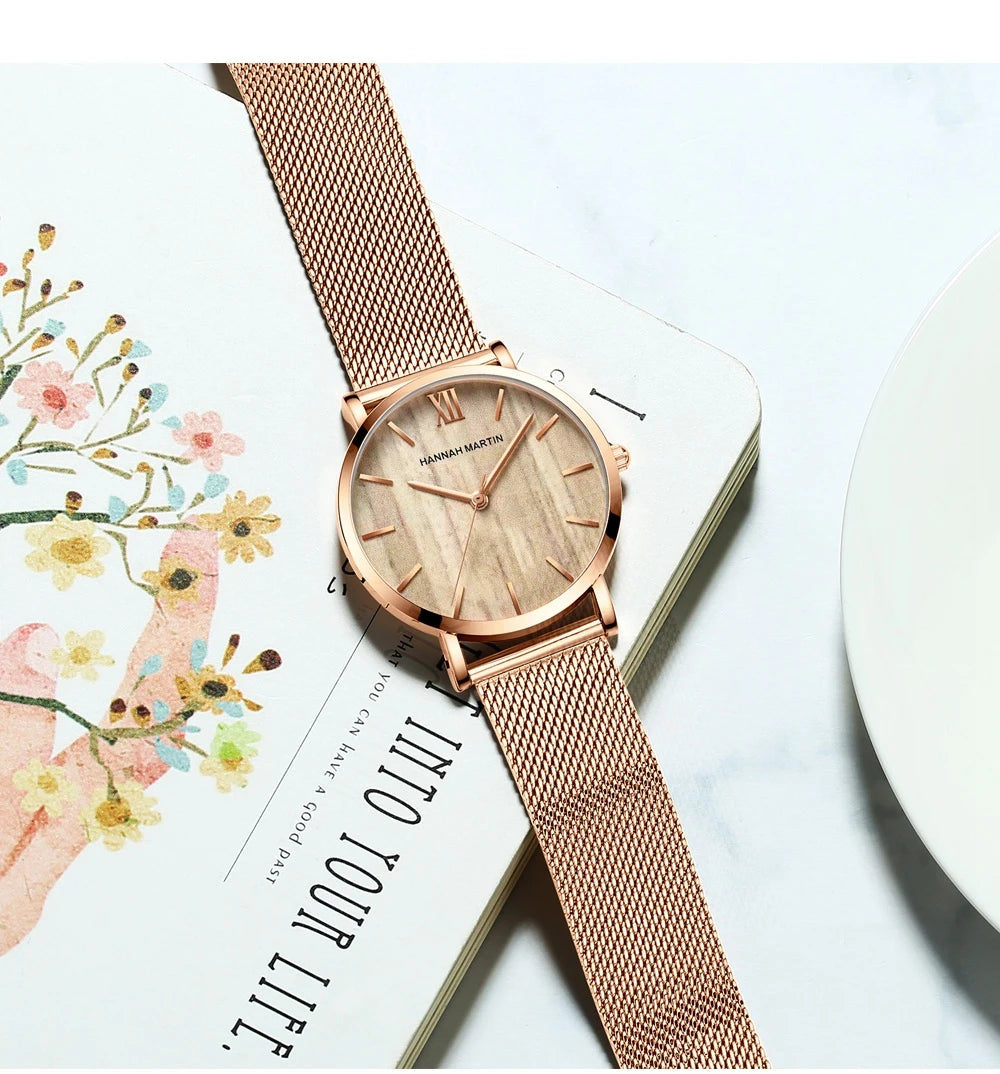 Hannah Martin Women 36mm Rose Gold Quartz Watch