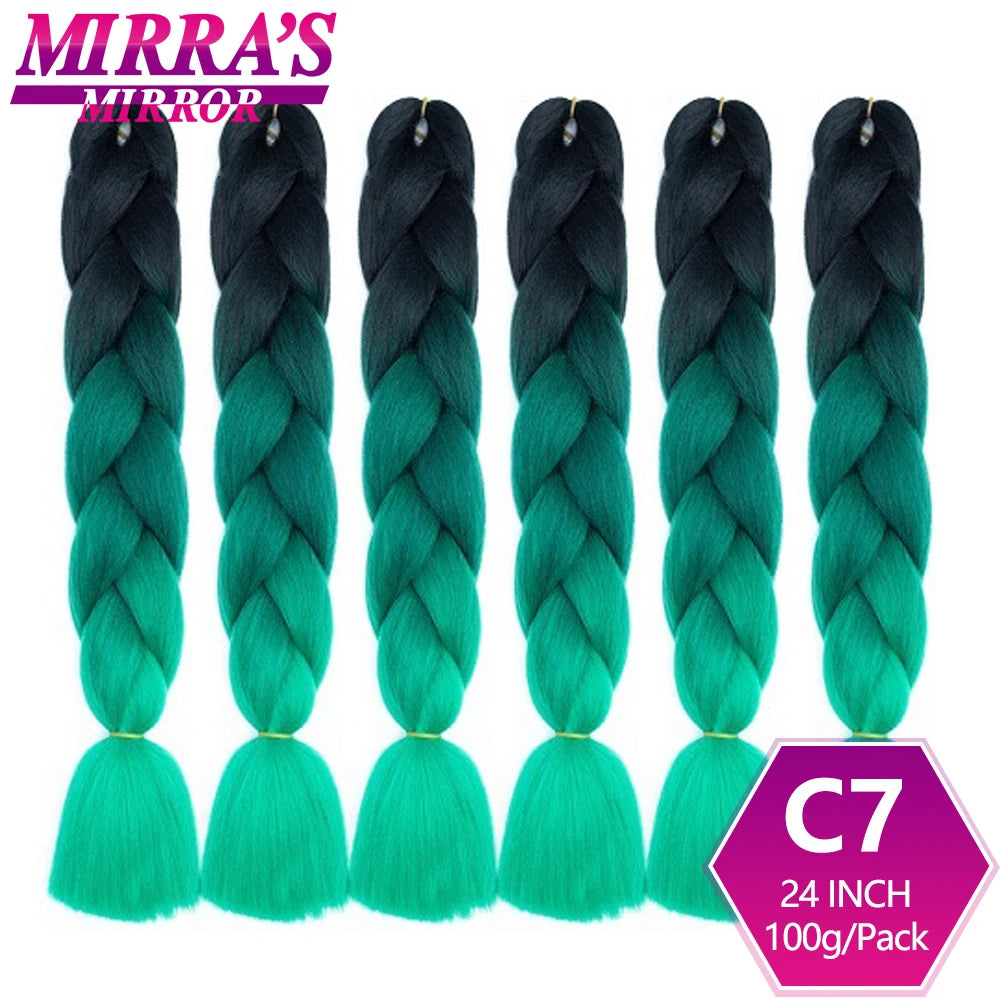 24 Inch Jumbo Braiding Hair Extensions Synthetic Ombre
