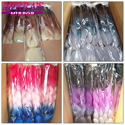24 Inch Jumbo Braiding Hair Extensions Synthetic Ombre