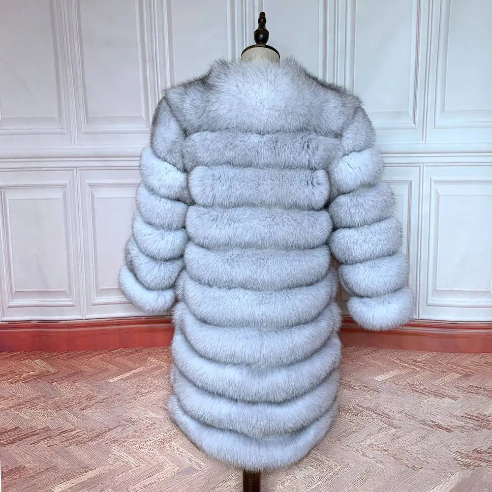 4in1 Women Fox Fur Coat Winter Outerwear