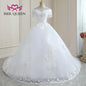 Customized Crystal Beaded Lace Wedding Dress Plus Size