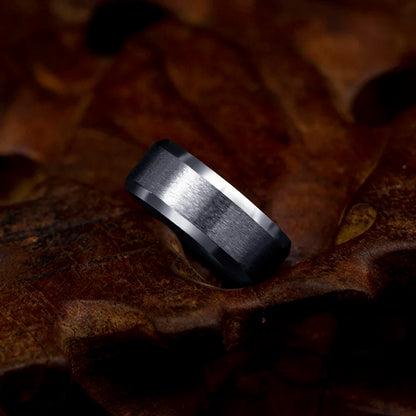 Black Classic Titanium Steel Ring for Men