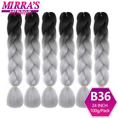 24 Inch Jumbo Braiding Hair Extensions Synthetic Ombre