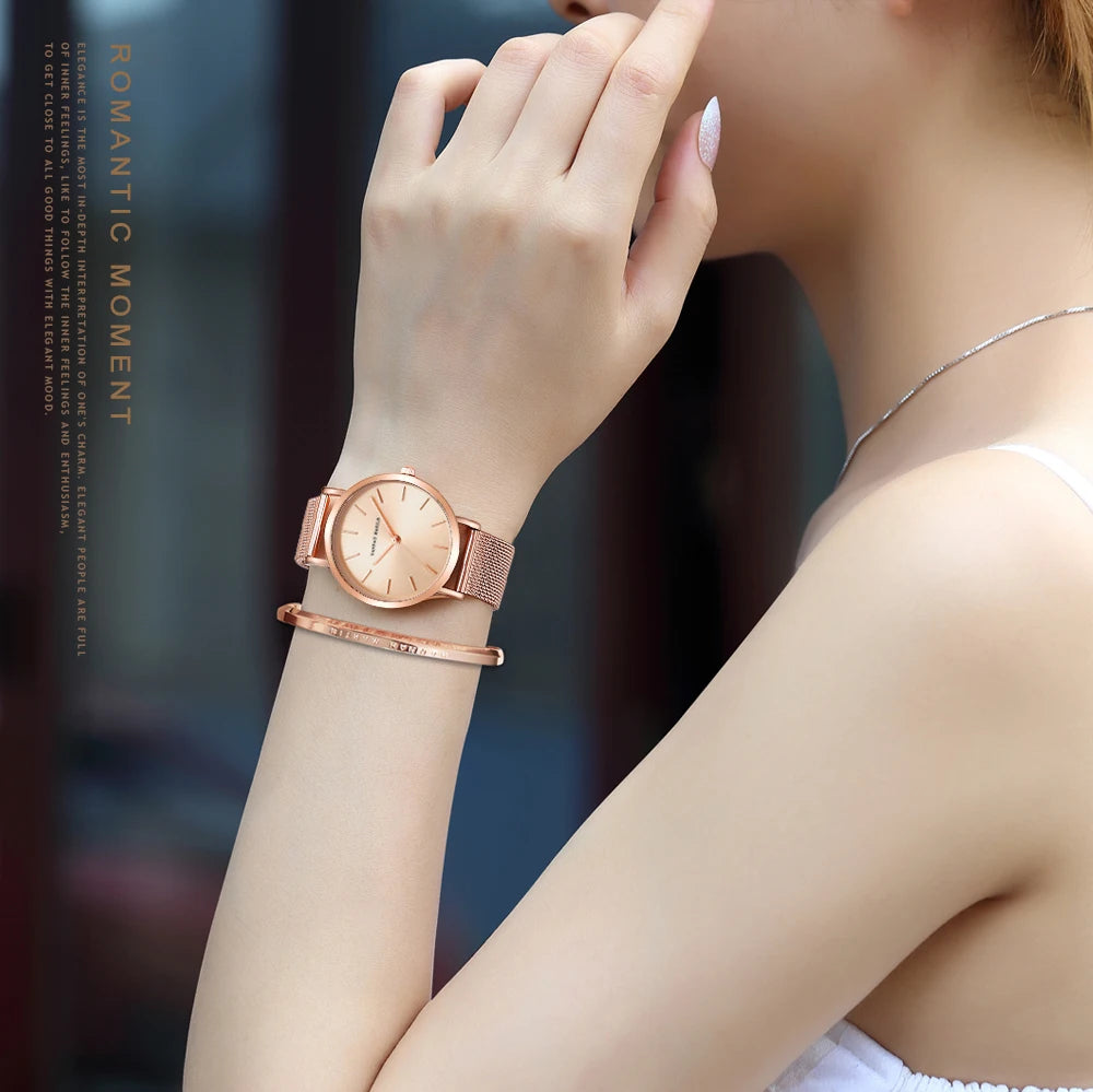 Hannah Martin Women 36mm Rose Gold Quartz Watch