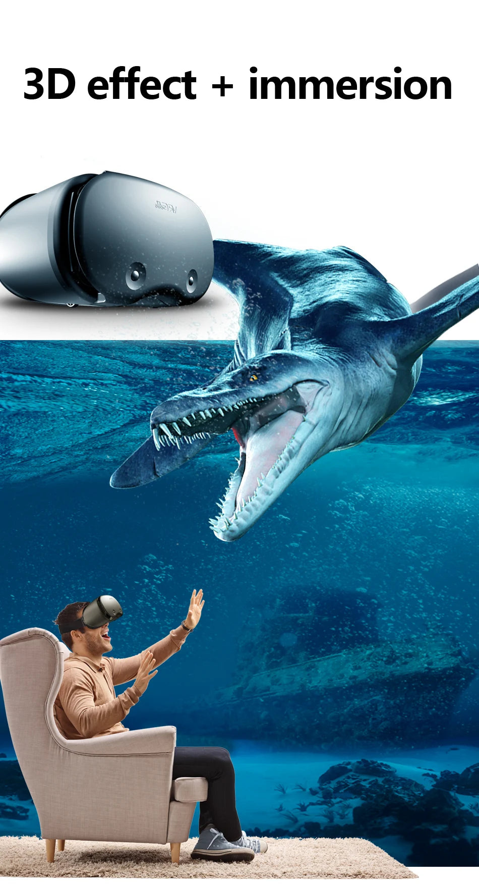 3D Virtual Reality Glasses for Smartphones with Real Lenses