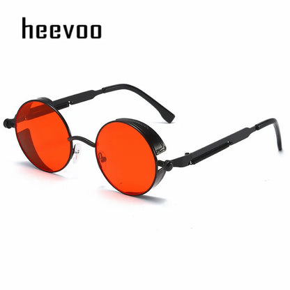 Metal Punk Round Sunglasses for Men and Women