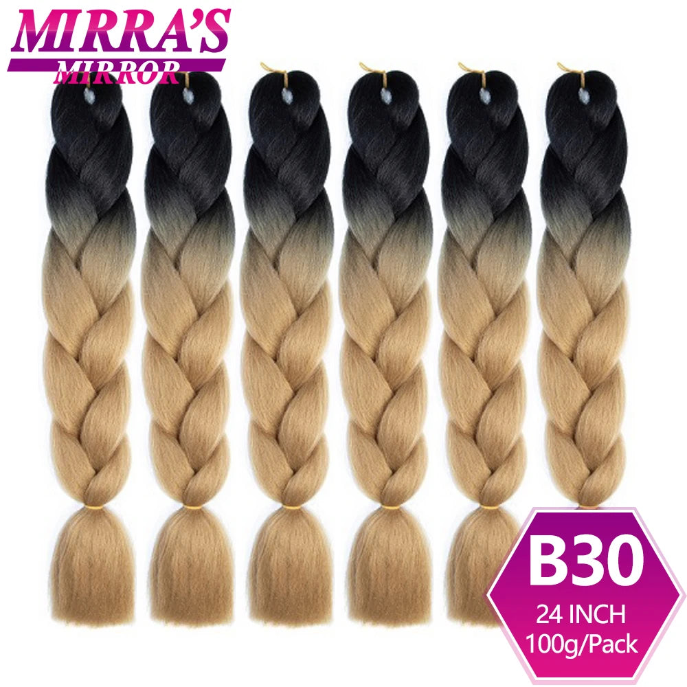 24 Inch Jumbo Braiding Hair Extensions Synthetic Ombre