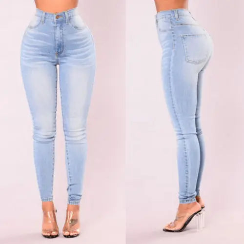High Waist Denim Skinny Jeans for Women