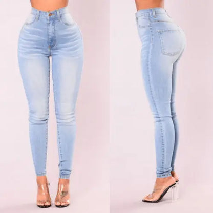 High Waist Denim Skinny Jeans for Women