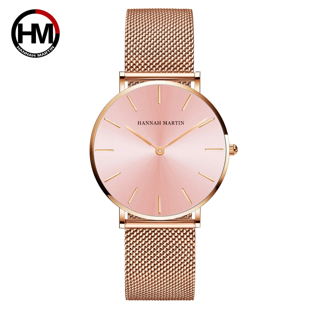 Hannah Martin Women 36mm Rose Gold Quartz Watch