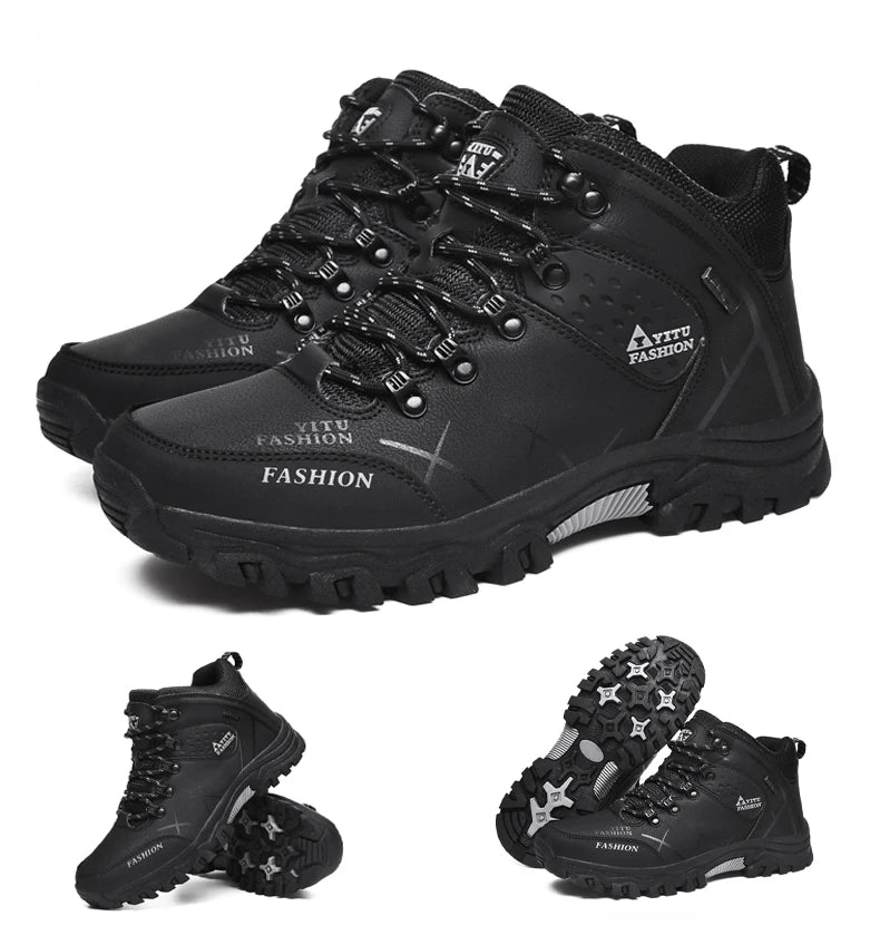 Men's Waterproof Leather Snow Boots Size 39-47