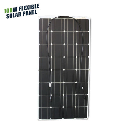ASUNERGE 12V Flexible Monocrystalline Solar Panel 100W