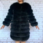 4in1 Women Fox Fur Coat Winter Outerwear