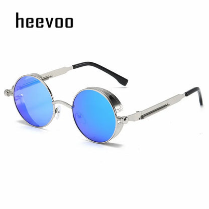 Metal Punk Round Sunglasses for Men and Women