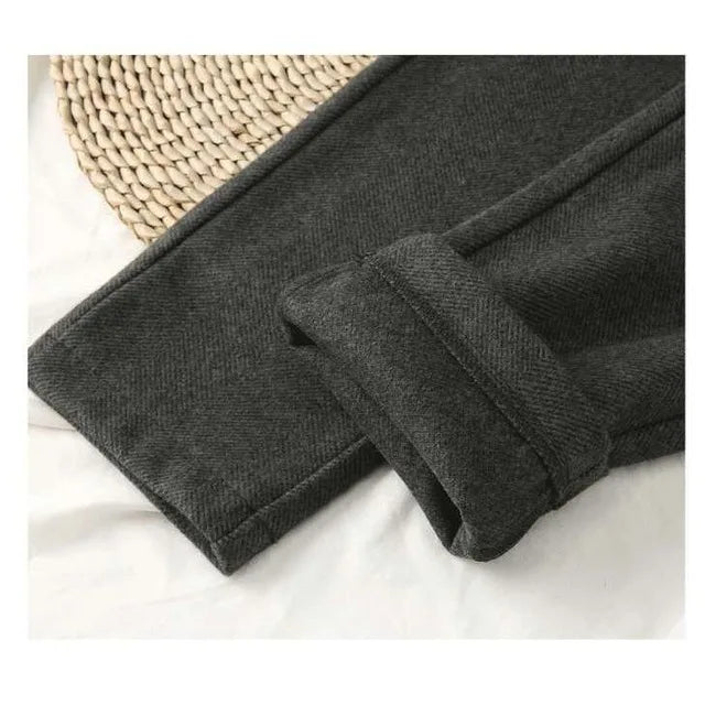 Woolen Harem Pencil Pants High Waisted Casual Trousers
