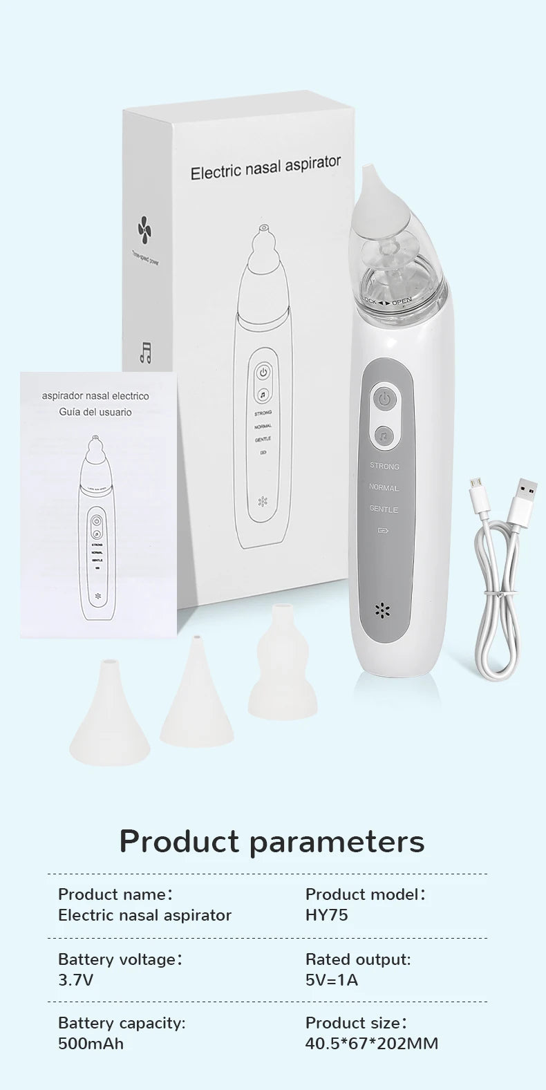 Baby Electric Nasal Aspirator Silicone Charging Version