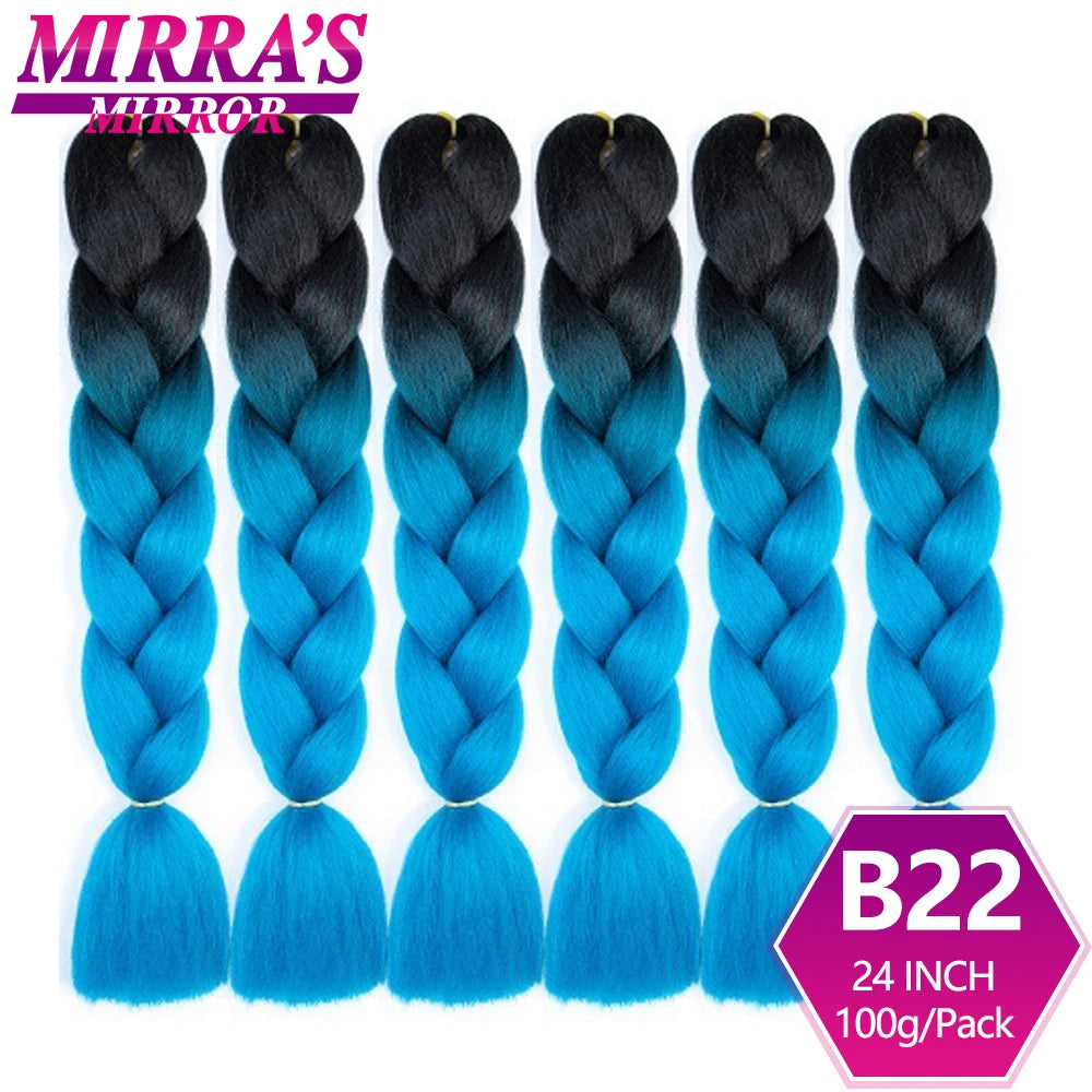 24 Inch Jumbo Braiding Hair Extensions Synthetic Ombre