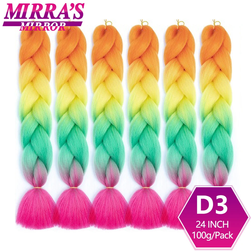 24 Inch Jumbo Braiding Hair Extensions Synthetic Ombre