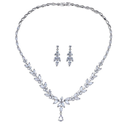 Emmaya Jewelry Set for Women Cubic Zirconia Earrings and Necklace