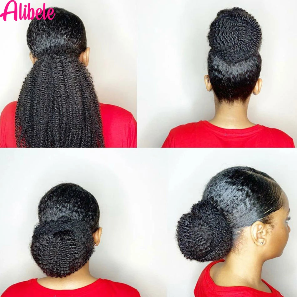 Mongolian Afro Kinky Curly Clip-In Ponytail Extension