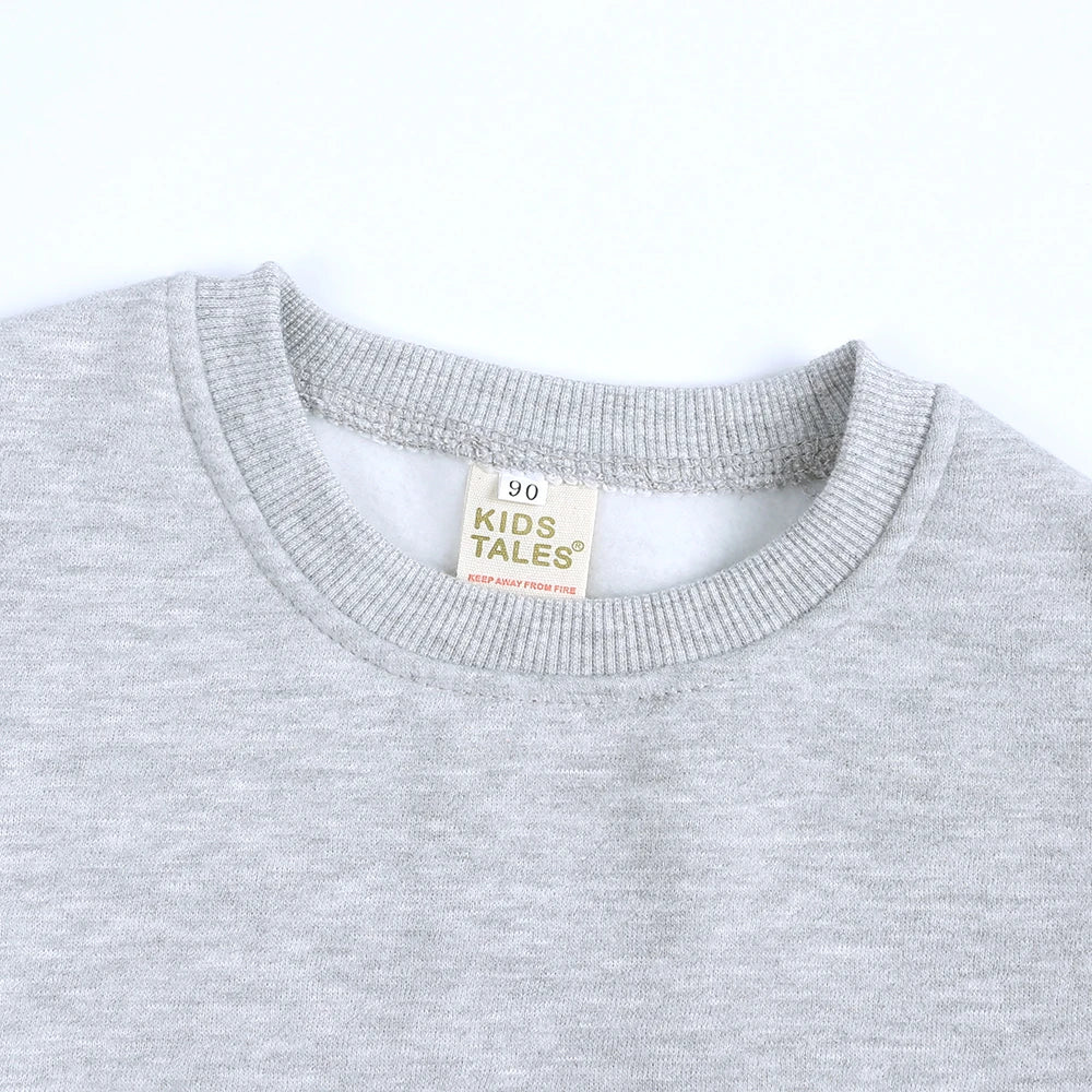 Kids Hooded Sweatshirt Cotton Solid Top for Girls
