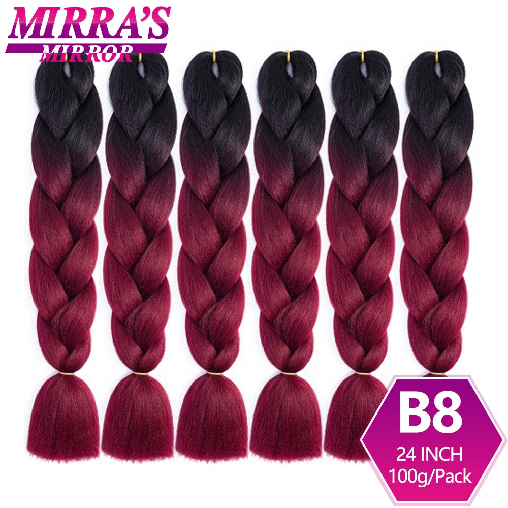 24 Inch Jumbo Braiding Hair Extensions Synthetic Ombre