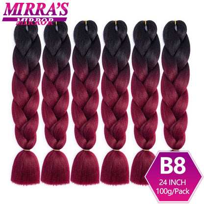 24 Inch Jumbo Braiding Hair Extensions Synthetic Ombre
