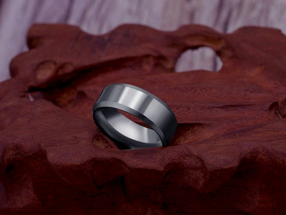 Black Classic Titanium Steel Ring for Men